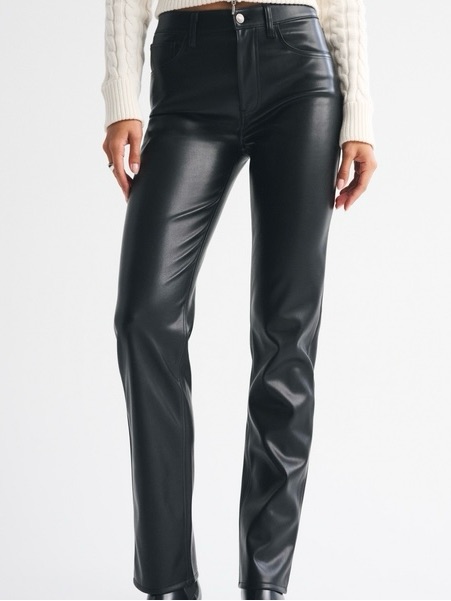 Abercrombie & Fitch Black Faux Leather Pants